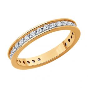 Золотое обручальное кольцо 3 мм SOKOLOV с бриллиантом 1110256 1110256 фото