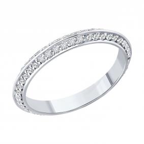 Кольцо из белого золота SOKOLOV 1110270-3 с бриллиантом 1110270-3 фото