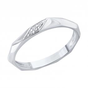 Кольцо из белого золота SOKOLOV 1110272-3 с бриллиантом 1110272-3 фото