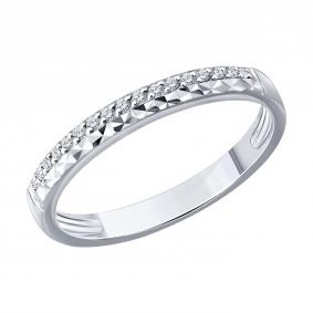 Обручальное кольцо из белого золота 3 мм SOKOLOV с бриллиантом 1110281-3 1110281-3 фото