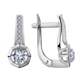 Серьги из белого золота Александра 111803асб-04 с Swarovski 111803асб-04 фото