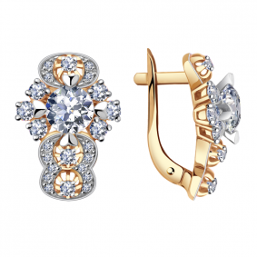 Золотые серьги Александра 111803асбк-07 с Swarovski 111803асбк-07 фото