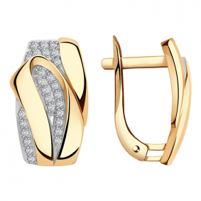 Золотые серьги Александра 111803аск-010 с фианитом 111803аск-010 фото