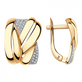 Золотые серьги Александра 111803аск-011 с фианитом 111803аск-011 фото