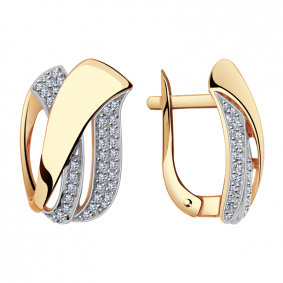 Золотые серьги Александра 111803аск-05 с фианитом 111803аск-05 фото