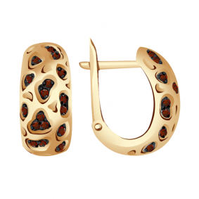 Золотые серьги Александра 111803аск-2 с фианитом 111803аск-2 фото