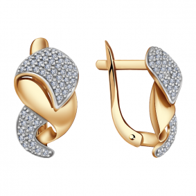 Золотые серьги Александра 111803аск-5 с фианитом 111803аск-5 фото