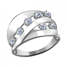 Кольцо из белого золота Александра 111803сб-02 с Swarovski 111803сб-02 фото