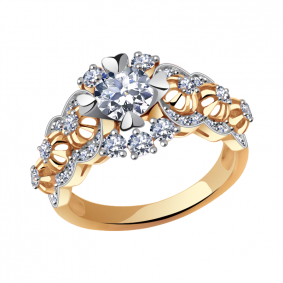 Золотое кольцо Александра 111803сбк-07 с Swarovski 111803сбк-07 фото