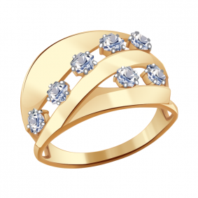 Золотое кольцо Александра 111803ск-02 с Swarovski 111803ск-02 фото