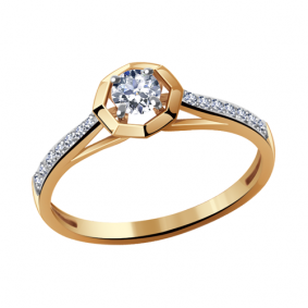 Золотое кольцо Александра 111803ск-1 с Swarovski 111803ск-1 фото