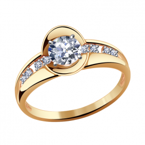 Золотое кольцо Александра 111803ск-7 с Swarovski 111803ск-7 фото