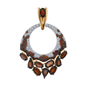 Золотая подвеска Александра 111804бск-к с фианитом и гранатом 111804бск-к фото