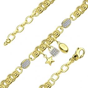 Браслет из лимонного золота Александра 111811сл-06 с фианитом 111811сл-06 фото