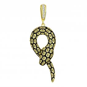 Подвеска Символ года Змея из лимонного золота Александра с фианитом 111820сл-06-з 111820сл-06-з фото