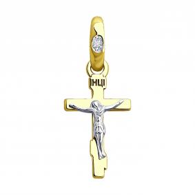 Подвеска из комбинированного золота SOKOLOV 1120104-2 с бриллиантом 1120104-2 фото