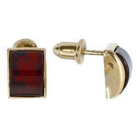 Золотые серьги Дарвин 112040056ba-к с янтарём 112040056ba-к фото