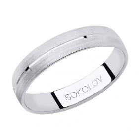 Обручальное кольцо из белого золота 4 мм SOKOLOV 112221 112221 фото