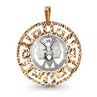 Золотая подвеска Знак зодиака Близнецы AQUAMARINE 11256 11256 фото