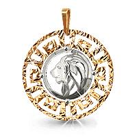 Золотая подвеска Знак зодиака Лев AQUAMARINE 11258 11258 фото