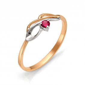 Золотое кольцо АЛЬКОР 11265-103 с рубином 11265-103 фото