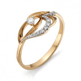 Золотое кольцо АЛЬКОР 11304-100 с бриллиантом 11304-100 фото