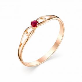 Золотое кольцо АЛЬКОР 11353-103 с рубином 11353-103 фото