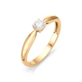 Золотое кольцо АЛЬКОР 11492-100 с бриллиантом 11492-100 фото