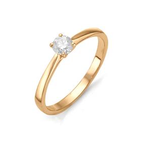 Золотое кольцо АЛЬКОР 11494-100 с бриллиантом 11494-100 фото