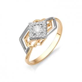 Золотое кольцо АЛЬКОР 11516-100 с бриллиантом 11516-100 фото