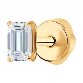 Золотые серьги SOKOLOV 1170033-5 с бриллиантом выращенным 1170033-5 фото