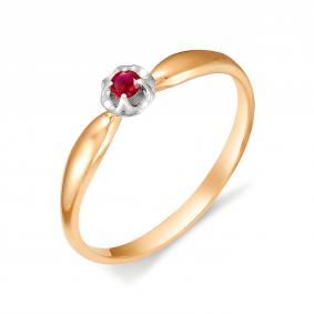 Золотое кольцо АЛЬКОР 11798-103 с рубином 11798-103 фото