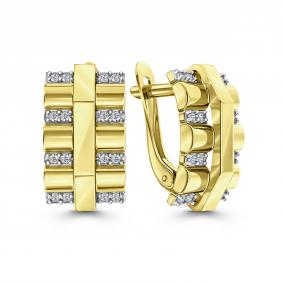 Серьги из лимонного золота Sanis 118-259985 с фианитом 118-259985 фото