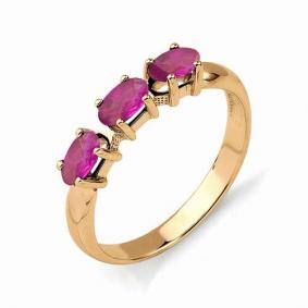 Золотое кольцо АЛЬКОР 1182-103 с рубином 1182-103 фото