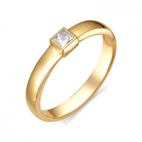 Золотое кольцо АЛЬКОР 11827-100 с бриллиантом 11827-100 фото