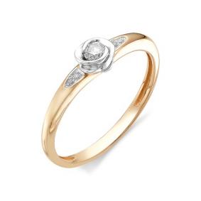Золотое кольцо АЛЬКОР 11934-100 с бриллиантом 11934-100 фото