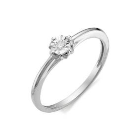 Кольцо из белого золота АЛЬКОР 11970-200 с бриллиантом 11970-200 фото