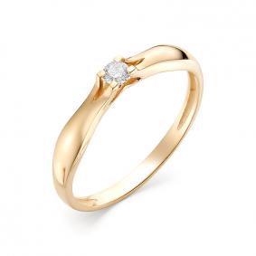 Золотое кольцо АЛЬКОР 11984-100 с бриллиантом 11984-100 фото