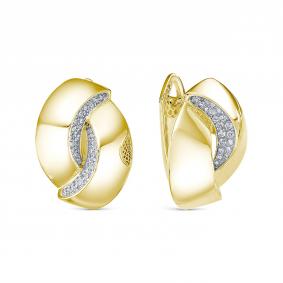 Серьги из лимонного золота RoseGrace 12-009-103-2Ж с бриллиантом 12-009-103-2Ж фото