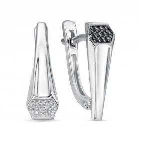 Серьги из белого золота RoseGrace 12-079-106-2Б-ЧбрБр с бриллиантом 12-079-106-2Б-ЧбрБр фото