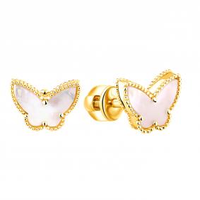 Серьги из лимонного золота TALANT 12-20-11763п с перламутром 12-20-11763п фото