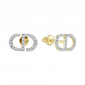 Серьги из лимонного золота TALANT 12-22-0001-80252 с фианитом 12-22-0001-80252 фото