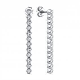 Серебряные серьги TALANT 12-72-000S-27904 с кристаллом Swarovski 12-72-000S-27904 фото