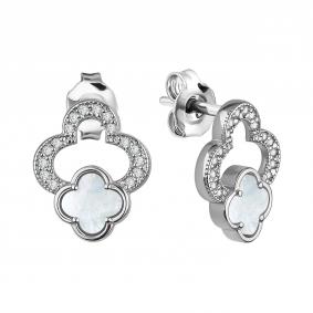 Серебряные серьги TALANT 12-72-0701-17393 с фианитом и перламутром 12-72-0701-17393 фото