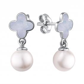 Серебряные серьги TALANT 12-79-0010-11351 с жемчугом и эмалью 12-79-0010-11351 фото