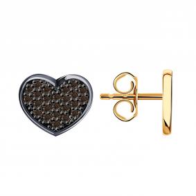 Серьги из золочёного серебра TALANT 12-7S-0007-15157 с фианитом 12-7S-0007-15157 фото