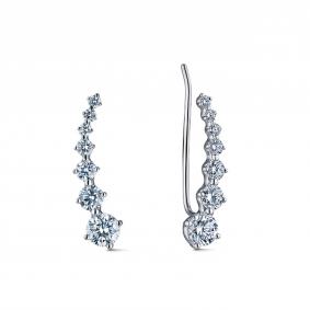 Серьги из белого золота ЮК Granat 12.20.32.5756.00-6229 с алмазом огранённым синт 12.20.32.5756.00-6229 фото