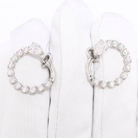 Серьги из белого золота ЮК Granat 12.20.32.5756.00-6393 с алмазом огранённым синт 12.20.32.5756.00-6393 фото