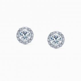 Серьги из белого золота ЮК Granat 12.29.32.5756.00-6167 с алмазом огранённым синт 12.29.32.5756.00-6167 фото