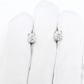 Серьги из белого золота ЮК Granat 12.29.32.5756.00-6866 с алмазом огранённым синт 12.29.32.5756.00-6866 фото